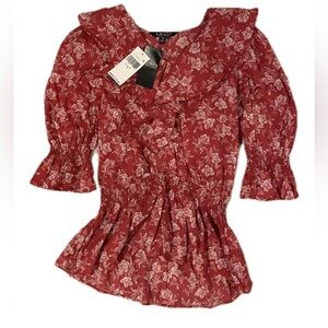 NWT Lauren, Ralph Lauren, feminine floral blouse Size S